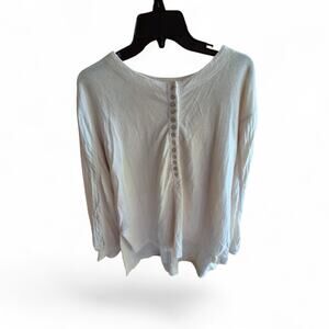 Womens Top Size S Cream Quality Gauzy Cotton Blend Oversized Boho Whimsy Country